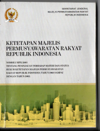 Image of Ketetapan Majelis Permusyawaratan Rakyat Republik Indonesia